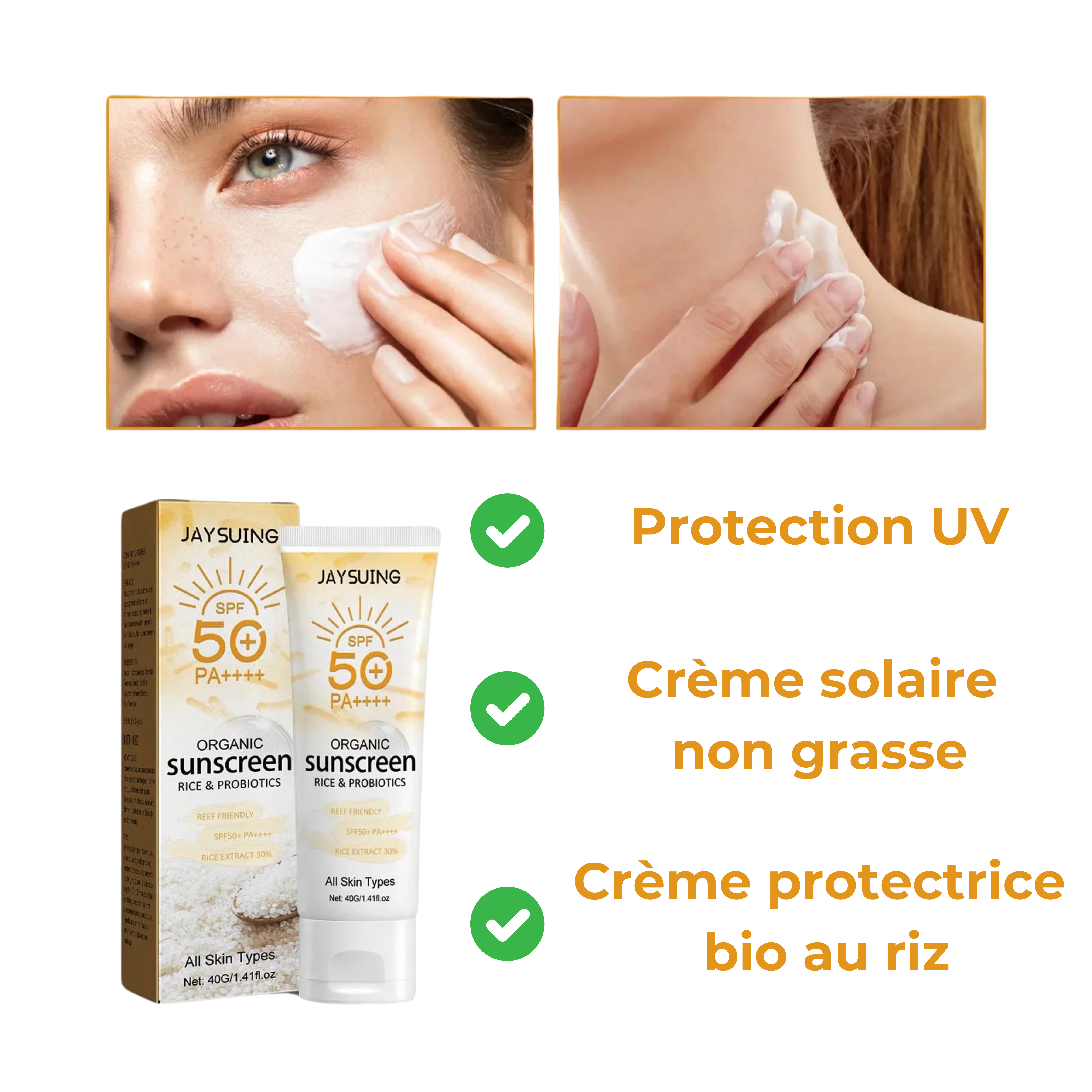 Crème solaire protectrice